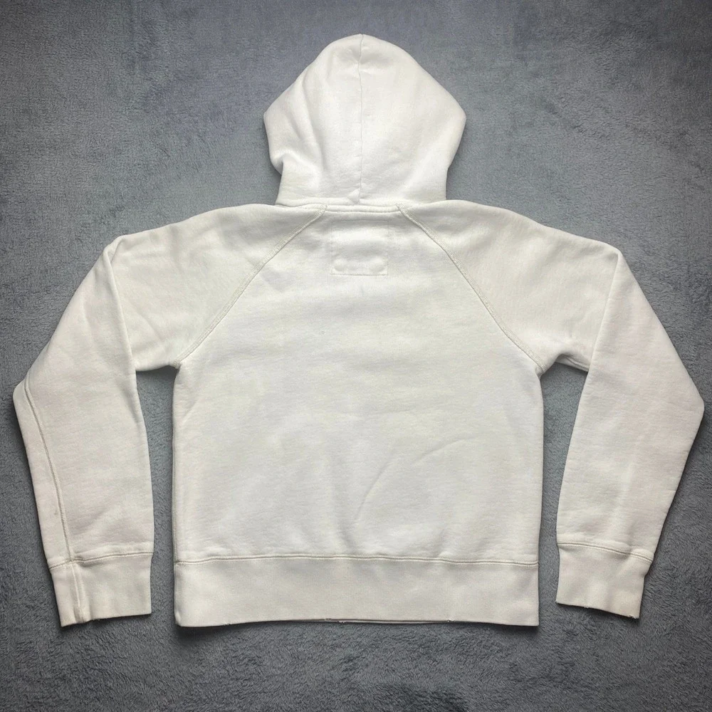 Abercrombie and Fitch Hoodie Womens Large Vintage White Green Logo Spellout - Picture 2 of 6